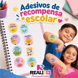 KIT 140 ADESIVOS DE RECOMPENSA ESCOLAR – 2x2 CM